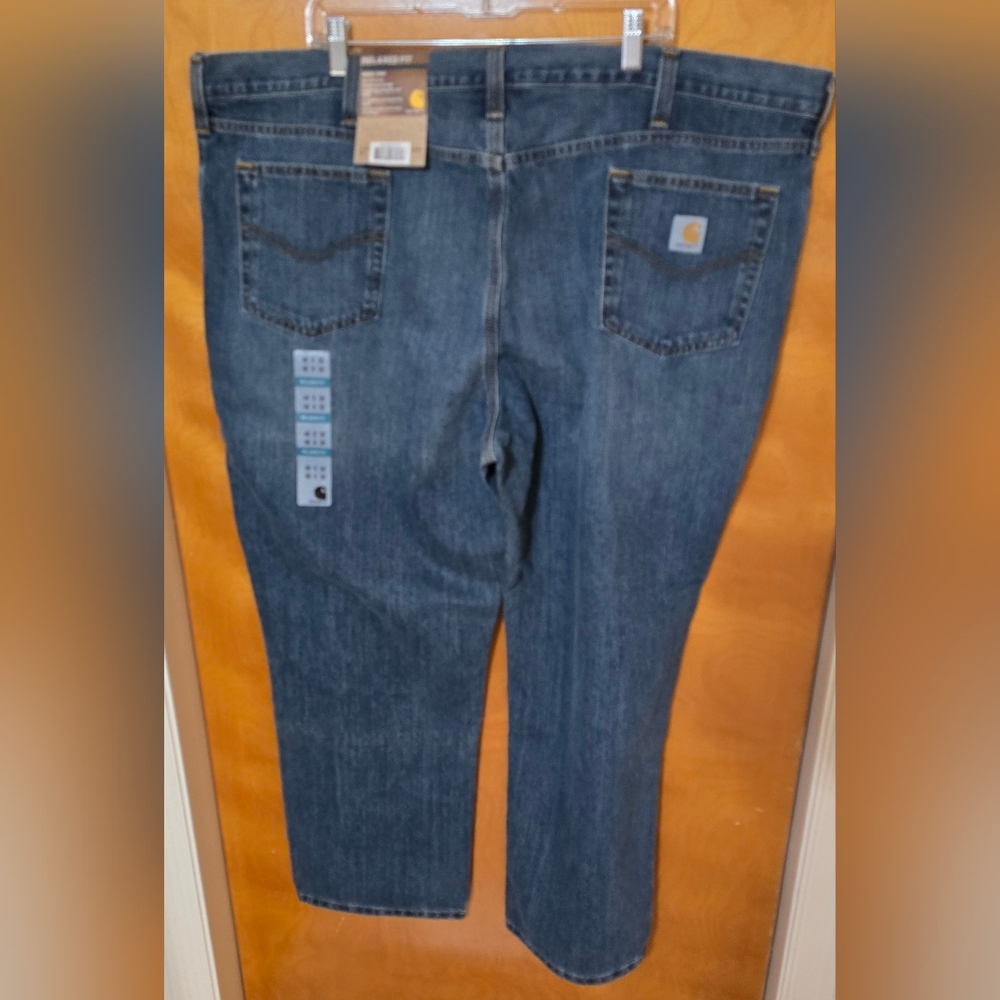 Carhartt Men's Size 48 X 30 Relaxed Fit Jeans Medium Wash 5 Pocket Workwear NWT - Picture 3 of 9
